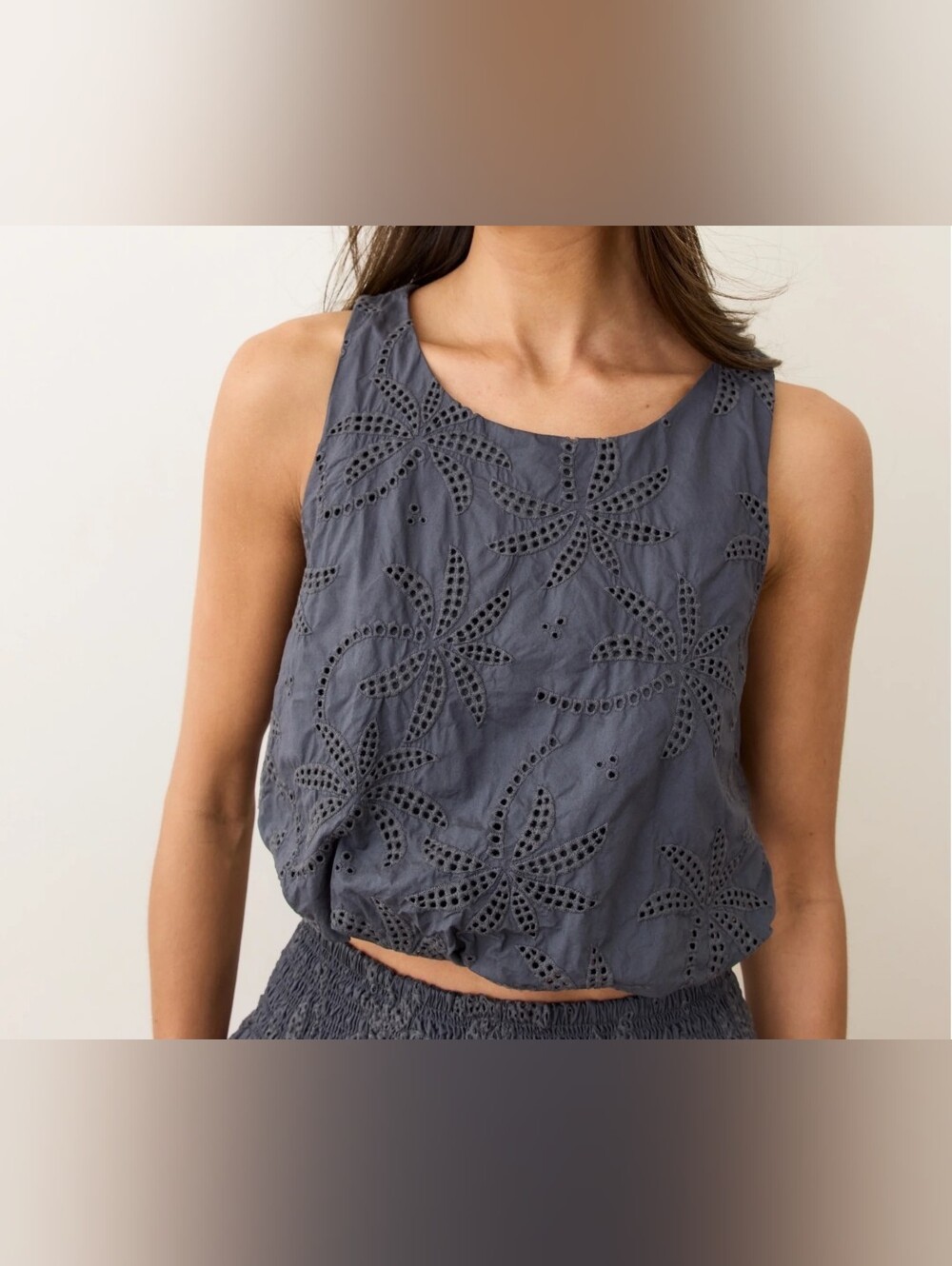 Marine Layer Sage Eyelet Bubble Tank